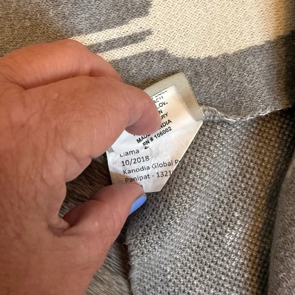 Gray Llama‎ Print Kids Blanket